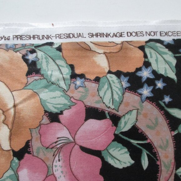 4-1/3 yards 55" House Home Polished Cotton Chintz 1988 Rose Bouquets Ribbons - Picture 6 of 7